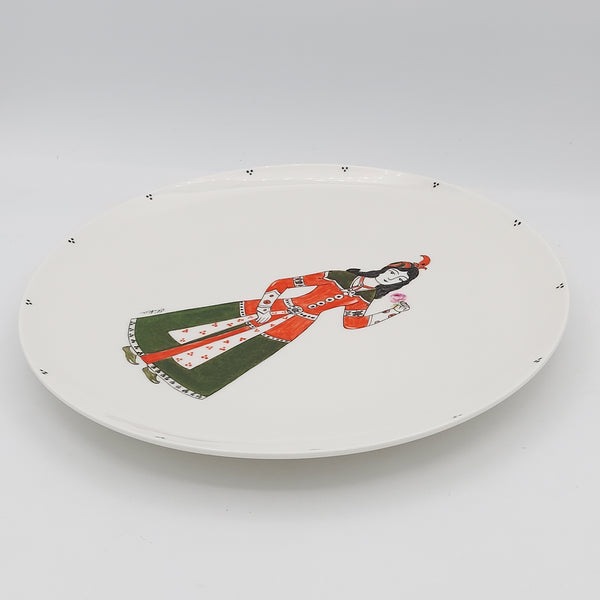 Hand Painted Rose Qajar Lady Plate