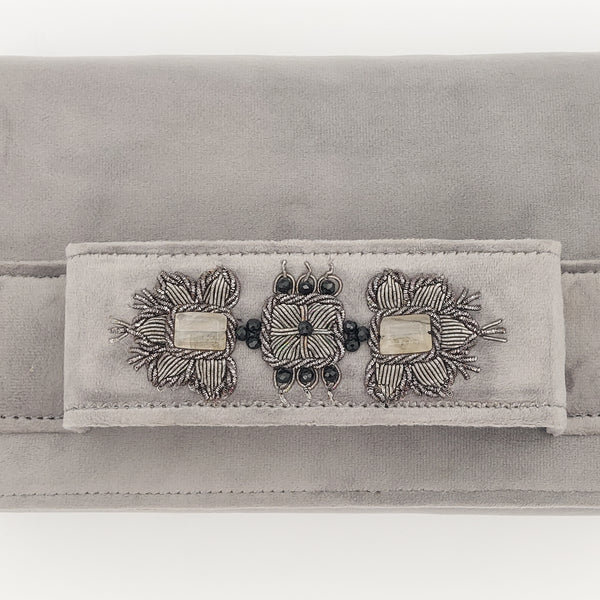 Grey Amood Clutch with Smoke Quartz