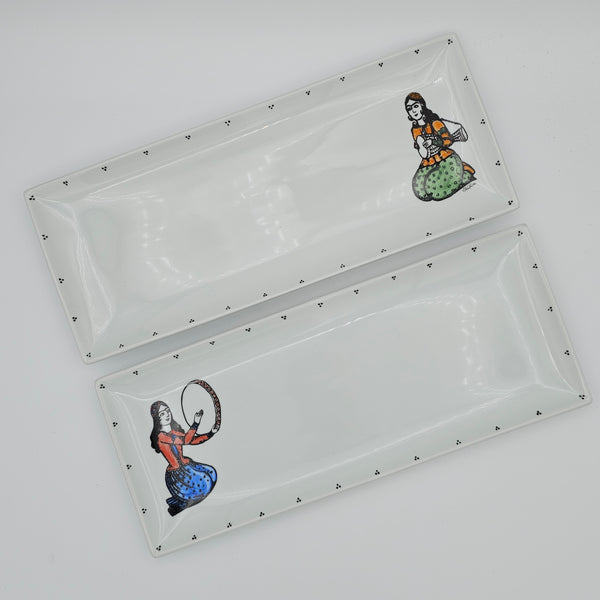 Daf & Tonbak Qajar Lady Rectangular Dish