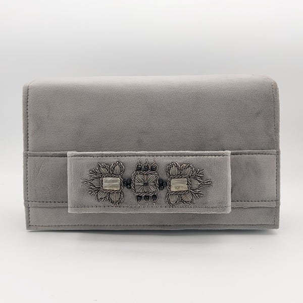 Grey Amood Clutch with Smoke Quartz