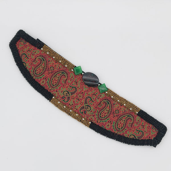 Hand Beaded Termeh Belt with Stone
