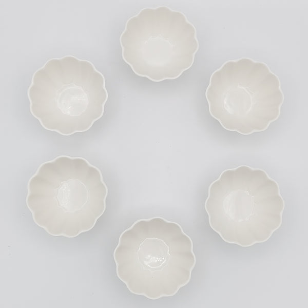 Small Minimal White Flower Bowl