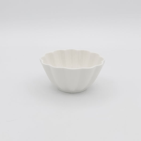 Small Minimal White Flower Bowl