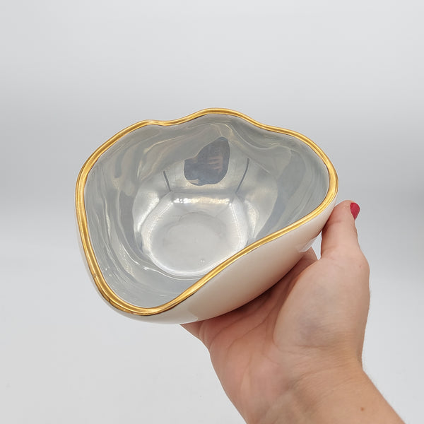 "Sadaf" Ceramic Bowl with Golden Rim