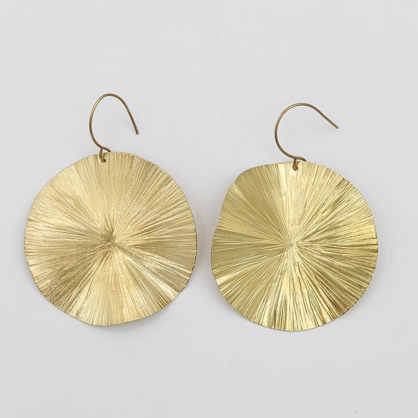 Brass Round Freeform Earrings