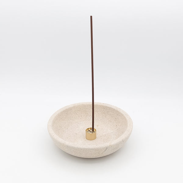 Travertine Bowl Incense Holder