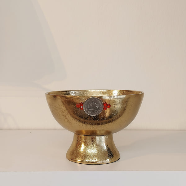Classic Footed Bowl with Pahlavi Coin