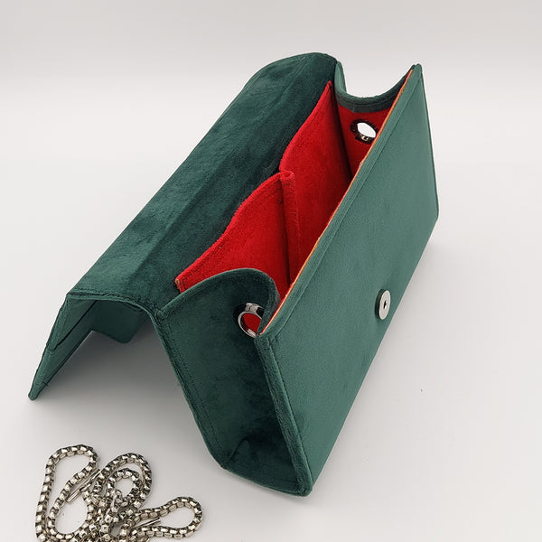 Dark Green Amood Clutch with Green Jade