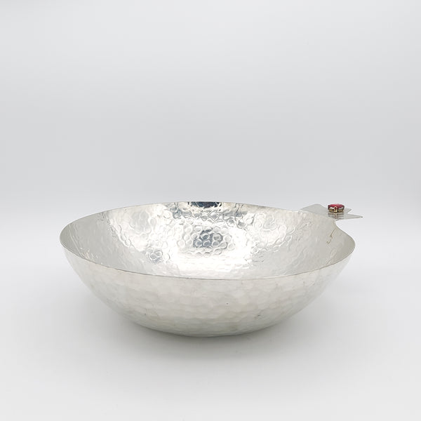 Copper Pomegranate Bowl with Red Gem