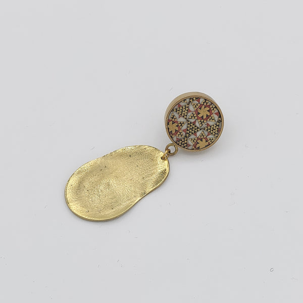 Adorn-Khatam Brass-Gold Finish Earring