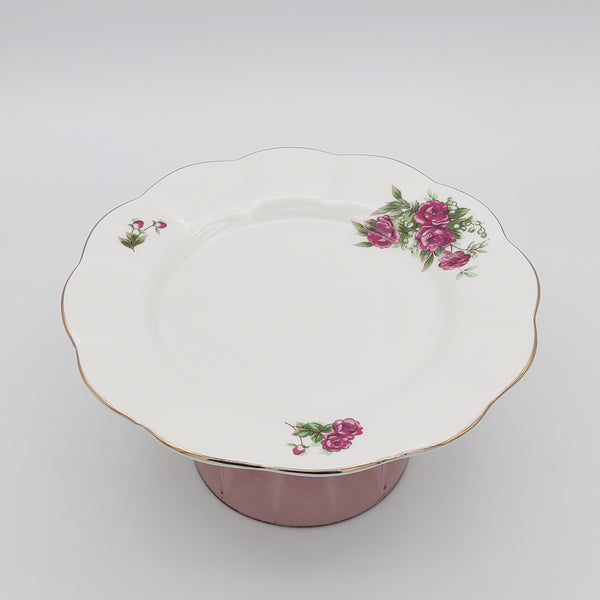 Wavy Rim Golesorkhi Appetizer Plate With Glass Stand