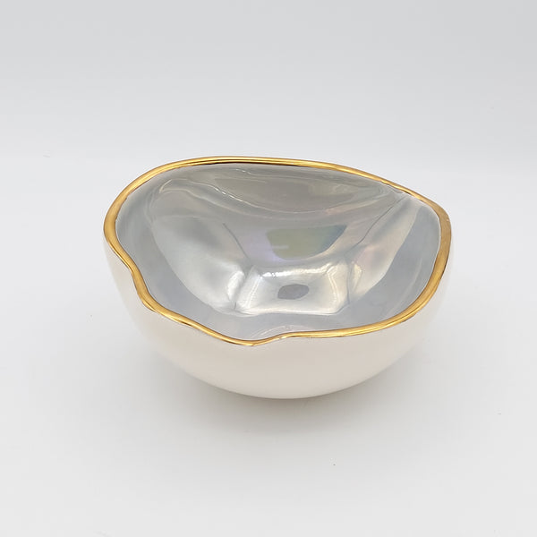 "Sadaf" Ceramic Bowl with Golden Rim