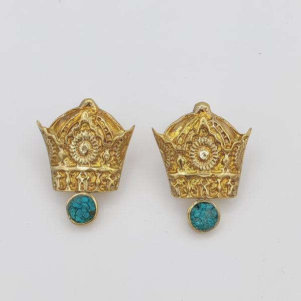 Pahlavi Crown with Crushed Turquoise