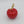 Red Ceramic Apple with Gold-Colored Leaf