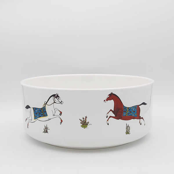 Torkaman Horses Large Ceramic Bowl