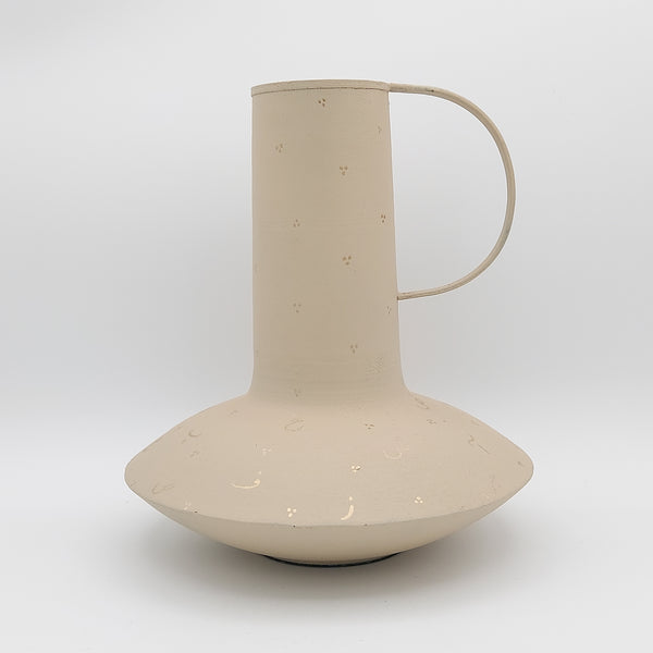 Textured Metal Vase with Gold Farsi Letters