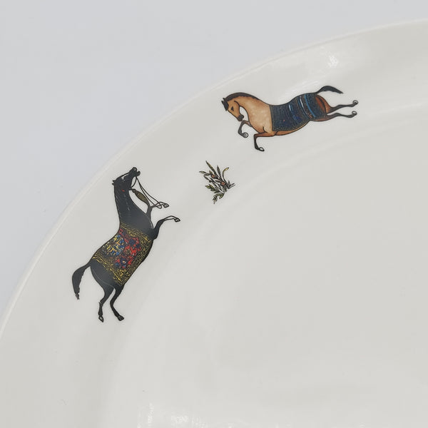 Torkaman Horses Large Round Serving Platter