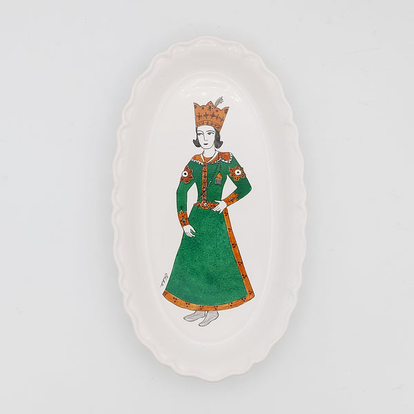 Hand Painted Regal Qajar Commander Dish