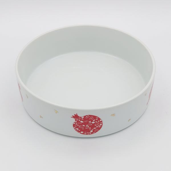 Pomegranate Bowl with Gold Touches