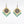 Pahlavi Coin Brass Earring with Green Stones