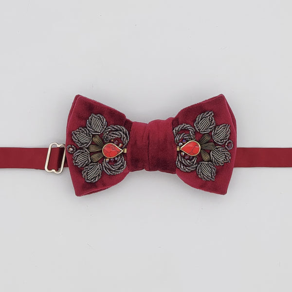 Red Nader Bowtie with Red Coral