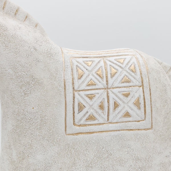 Decorative Elegant Horse Sculpture with Gold Touches