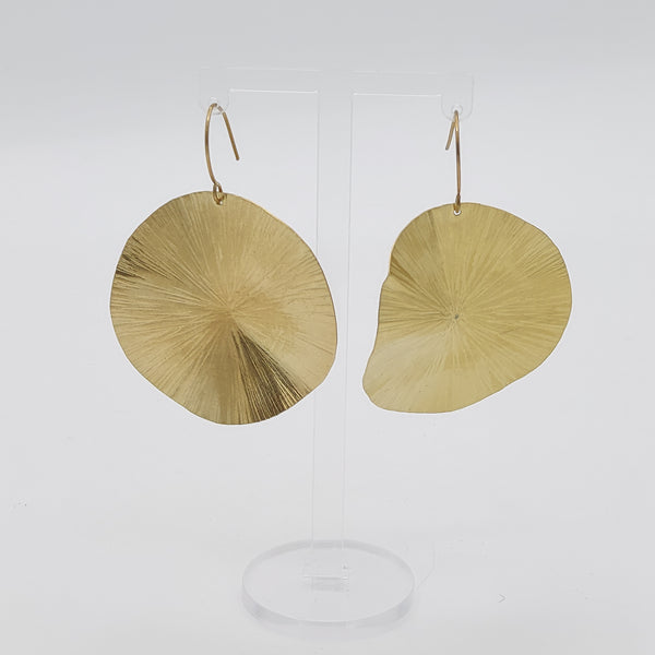 Brass Round Freeform Earrings