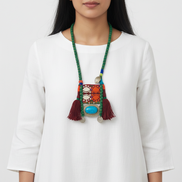 Tannaz Handmade Vintage Woven Necklace