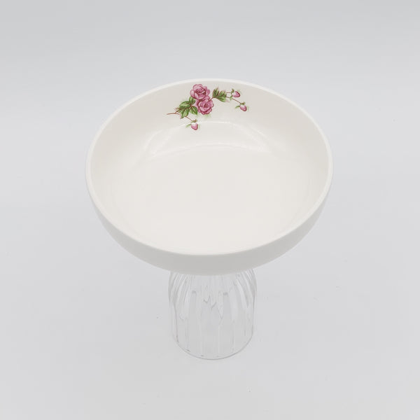 Small Golesorkhi Low Bowl With Clear Glass Stand