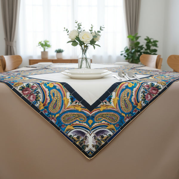Floral Square Velvet Tablecloth
