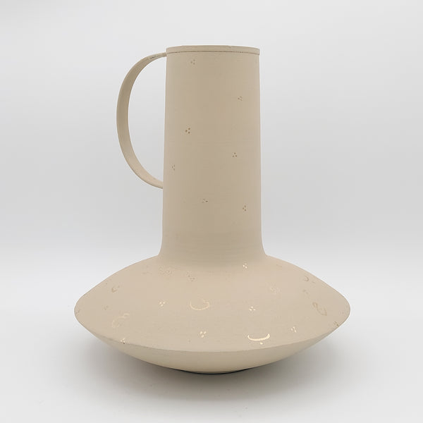 Textured Metal Vase with Gold Farsi Letters