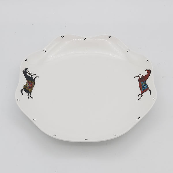 Torkaman Horses Wavy Rim Plate