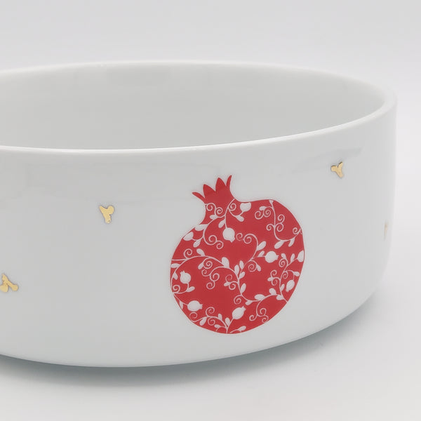Pomegranate Bowl with Gold Touches