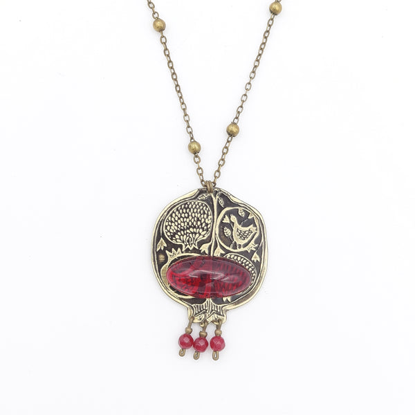 Pomegranate Brass Necklace