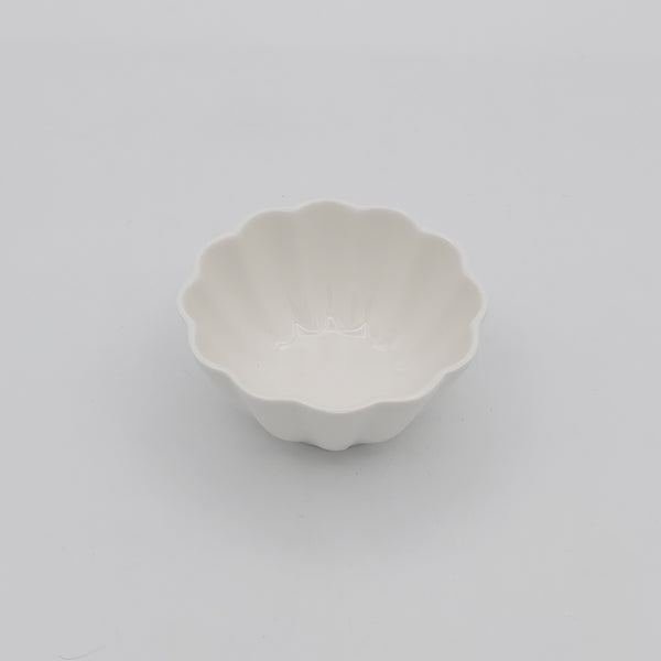 Small Minimal White Flower Bowl