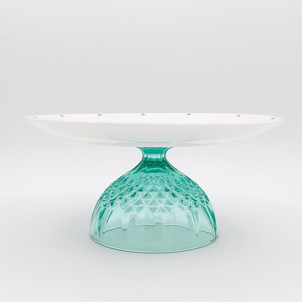 Hand Painted Turquoise Qajar Lady Plate with Glass Stand