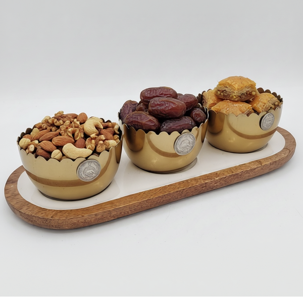 Triple Bowl with Pahlavi Coin & Tray