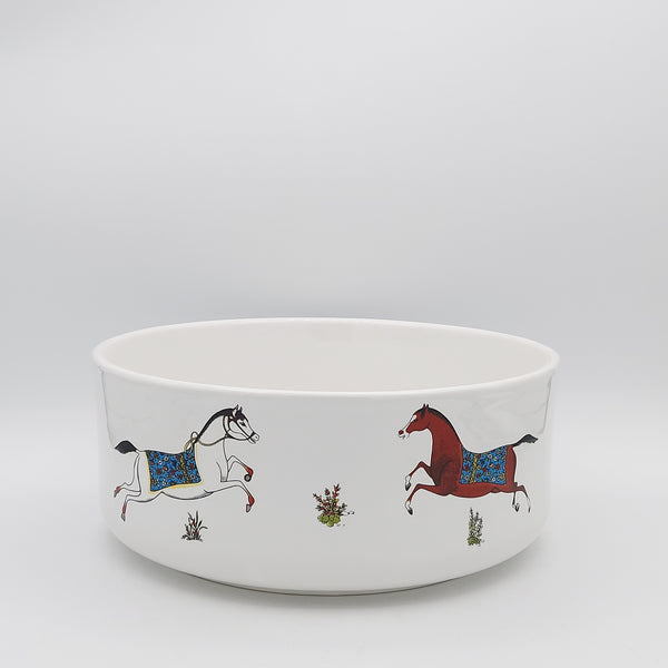 Torkaman Horses Large Ceramic Bowl