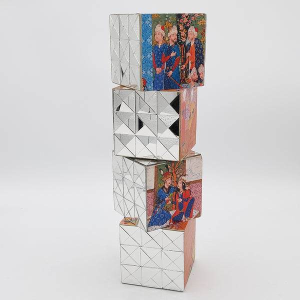 Hand Cut Mirror Cube Decorative Object