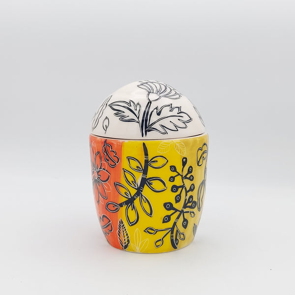 Colorful Floral Ceramic Canister