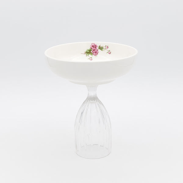 Small Golesorkhi Low Bowl With Clear Glass Stand
