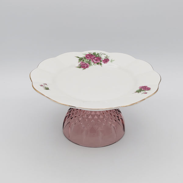 Wavy Rim Golesorkhi Appetizer Plate With Glass Stand