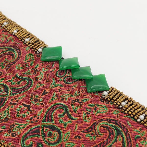 Hand Beaded Termeh Belt with Coin & Stone