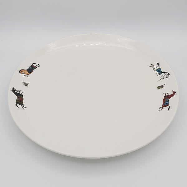 Torkaman Horses Large Round Serving Platter