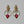 Red Crown Brass Earrings with Pearls
