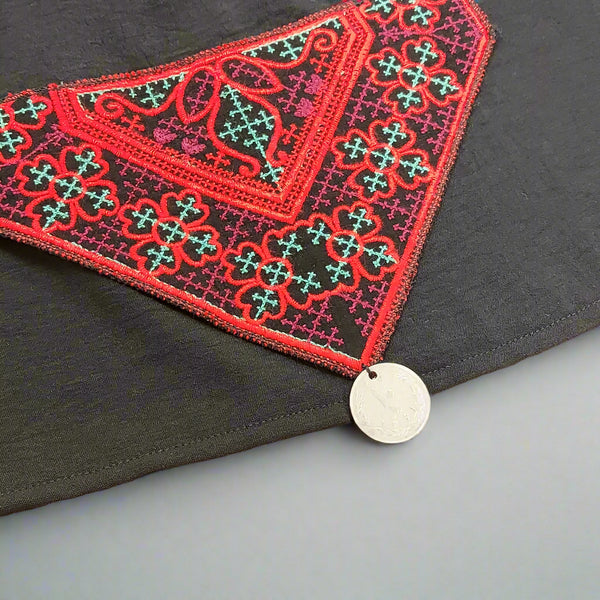 Triangle Balouchi Pattern Top with Vintage Coins