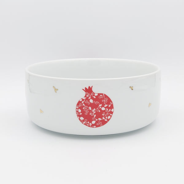 Pomegranate Bowl with Gold Touches