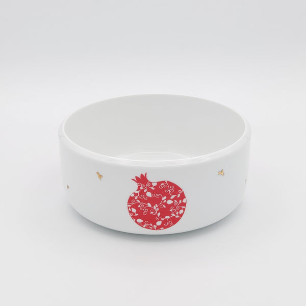 Pomegranate Bowl with Gold Touches