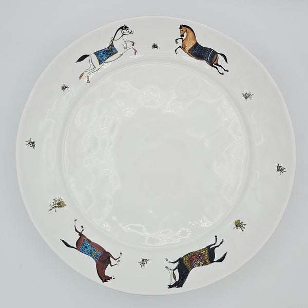 Torkaman Horses Large Round Platter
