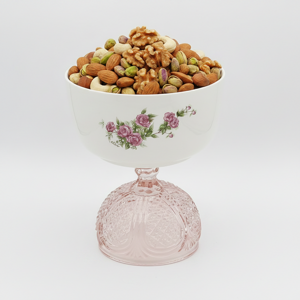 Golesorkhi Deep Bowl With Short Pink Glass Stand